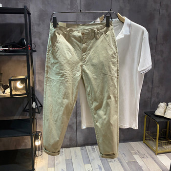 ກາງເກງຜູ້ຊາຍ summer ບາງໆ straight-leg loose ice silk pants men's style Korean trendy casual pants men's nine-point pants