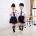 Đồng phục học sinh tiểu học phục vụ mùa hè mẫu giáo phục vụ lớp mùa hè cotton ngắn tay phù hợp với đồng phục tốt nghiệp phong cách Anh - Đồng phục trường học / tùy chỉnh thực hiện đồ bộ trẻ em Đồng phục trường học / tùy chỉnh thực hiện