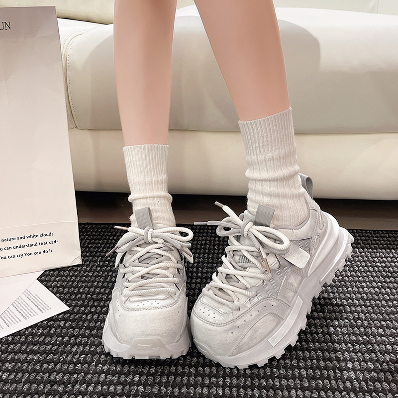 TF家族陈浚铭同款欧洲站厚底老爹鞋百搭增高显脚小阿甘鞋运动鞋潮 - 图1