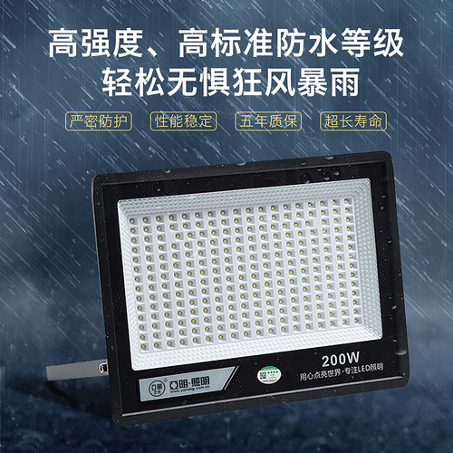 亚标led投光灯射灯室外防水强光超亮工地工厂房探照照明户外白光 - 图1