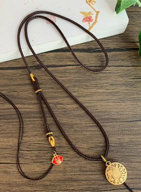 手工编织挂脖吊坠绳项链挂调节双挂项链绳毛衣链绳子BG-28