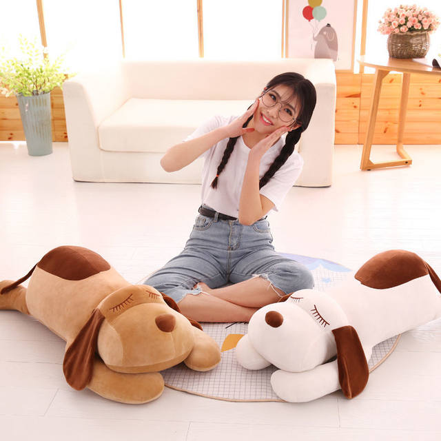 Dog doll dolls with back window plush toys super soft detachable washable men and women sleeping pillows on the bed doll