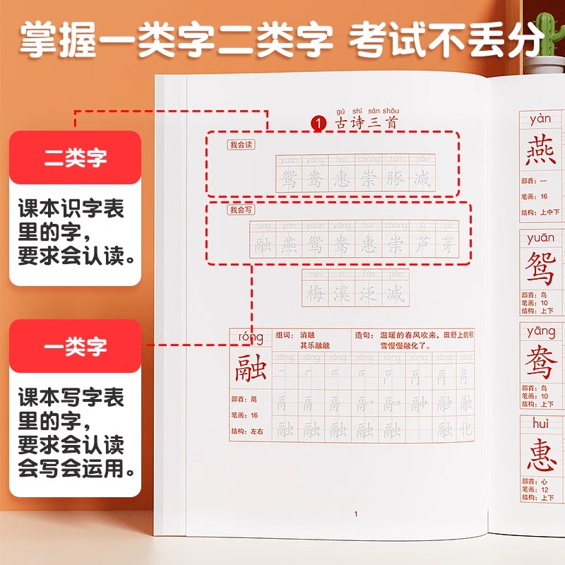 四年级下册同步字帖语文部编人教版练字帖钢笔小学生专用4下学期英语写字贴练习硬笔书法描红生字抄写本临摹每日一练写字课课练-图2