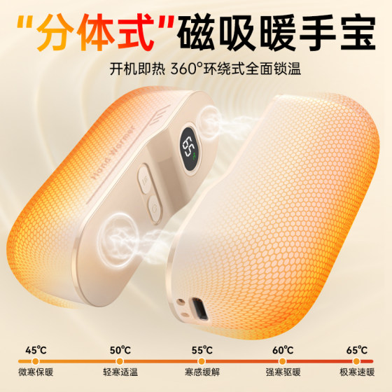 3C certified, magnetic digital display hand warmer that can be used on airplanes