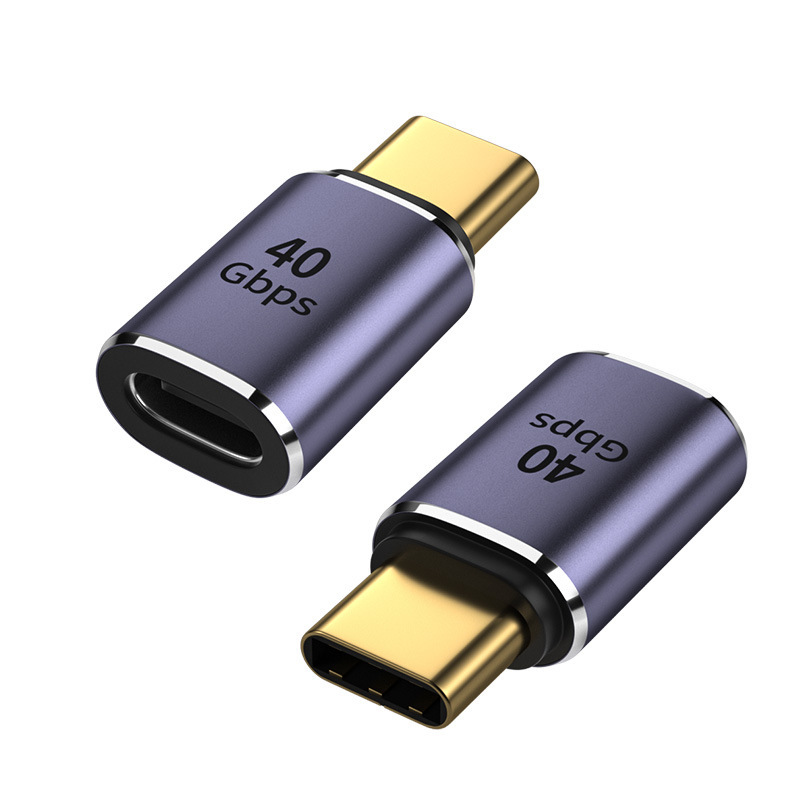 全功能侧弯type-c公对母延长头USB4数据充电延长线40Gbps手机100W-图1