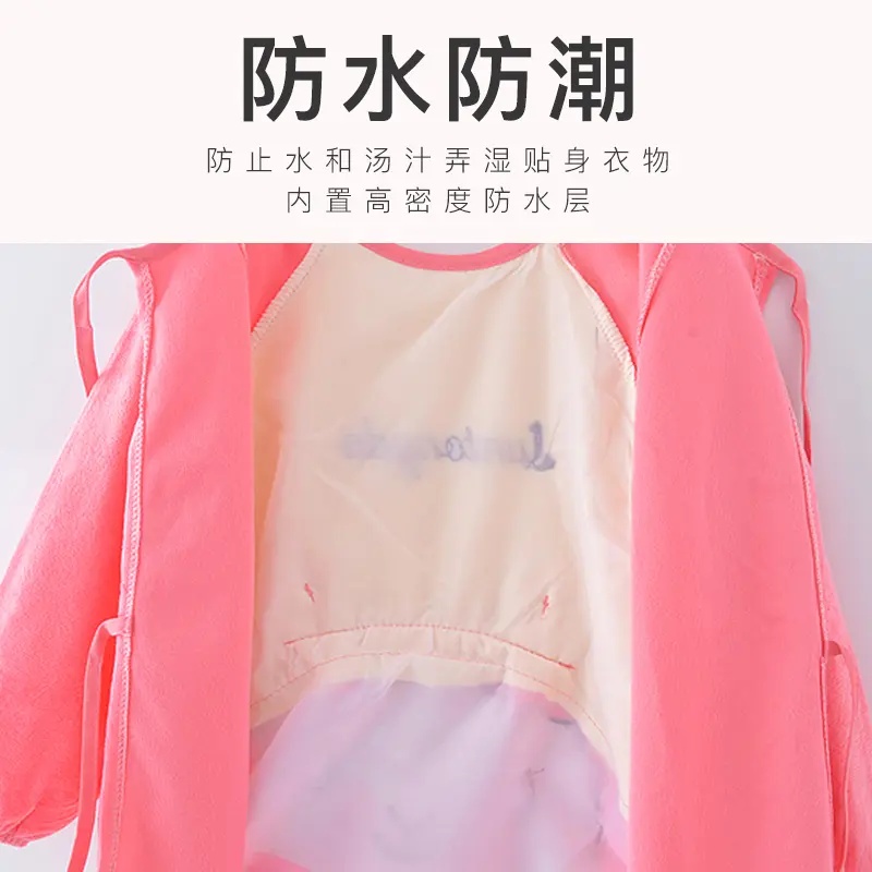 Waterproof and dirt-proof clothing for baby to eat and wear backwards