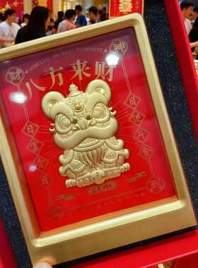 黄金摆台招财猫摆件高档黄金马上有钱福袋卡通大厅客厅相框摆件批