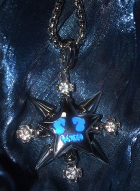 十字罗盘幸运星夜光项链嘻哈款