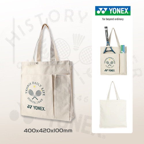 YONEX/尤尼克斯 新品女款大容量手提帆布袋 运动单肩包yy羽毛球包 - 图1