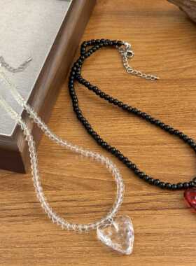 透明韩国进口蝴蝶项链亚克力