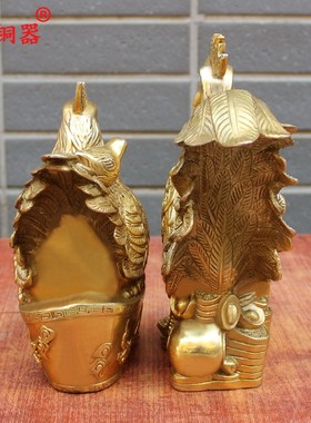 元宝鸡摆件黄铜工艺品