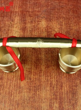 宇卓铜器 一桶金 扁担水桶一对聚宝盆全铜办公室客厅桌面摆件