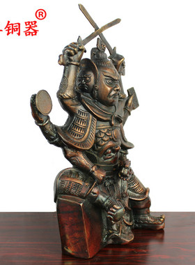 三头六臂工艺品马王爷大黑天铜像