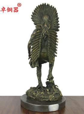 宇卓办公室铜器坐印第安男人欧式