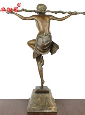 手杖舞女欧式风人物铜雕