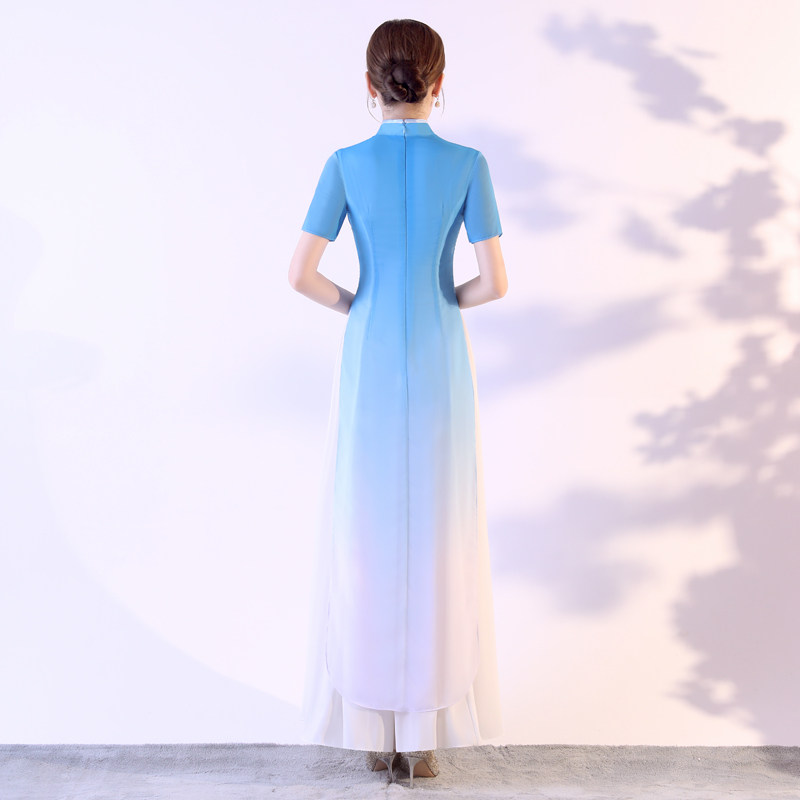 2020新式改良长款正宗旗袍演出服 千百思旗袍