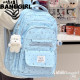 Schoolbags for junior high school girls, ins style, high-looking, multi-layered, white backpacks for high school students, large capacity, college style backpacks