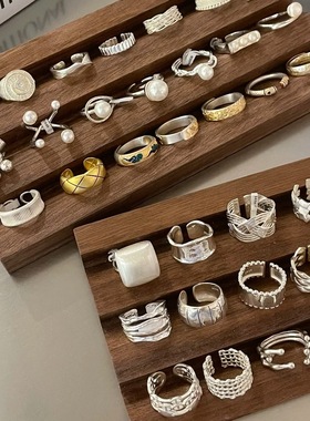 秋冬S925纯银戒指女小众设计感不掉色简约轻奢高级感复古指环饰品