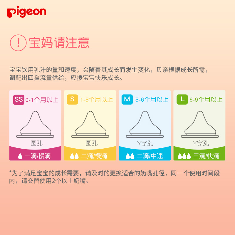 powermall海外专营店日本原装Pigeon贝亲仿真母乳实感宽口径奶嘴婴儿安抚奶嘴超软宝宝2