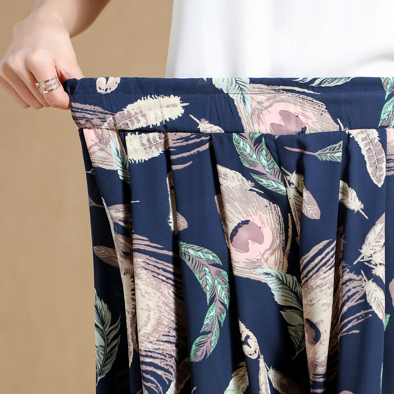 夏短高腰阔腿a字五分裤裙雪纺裙裤 蒙来妮休闲裤