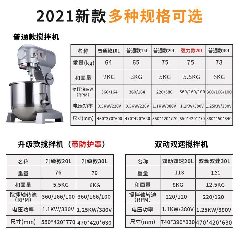 和面机商用全自动无级变速食品搅拌机大型鲜奶打蛋机拌馅揉面机 - 图0