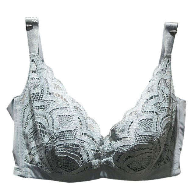 Deep V breast-reducing soft underwire sexy lace bra