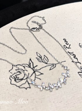 铜合金合成锆石项链 镀K金【蝴蝶仙子】气质满钻蝴蝶项链 精致百