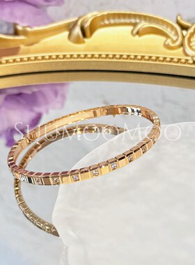 铜合金合成锆石手镯 法式时尚间钻冰块手镯