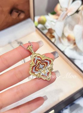 意大利歌剧院风旋转花双色项链