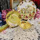 Western antique bayreuth German porcelain pearlescent glaze Chelsea rich bird gilt hard porcelain black tea cup and saucer in stock