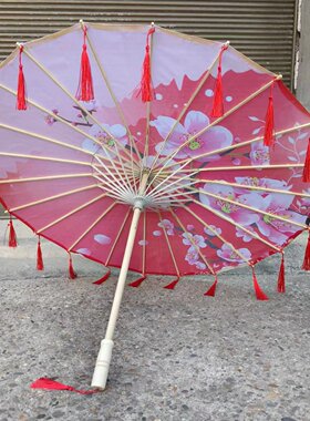 舞蹈流苏伞表演旗袍走秀摄影道具装饰工艺伞古风加厚绸布伞防小雨
