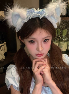 甜美可爱毛绒猫耳发箍