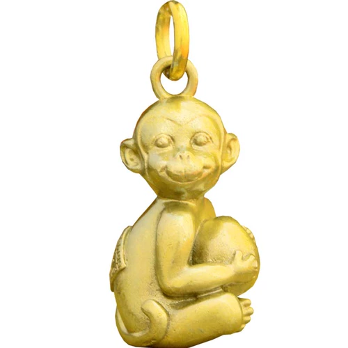 Ретро латунная подвеска, брелок подходит для мужчин и женщин, обезьяна, серебро 925 пробы, китайский гороскоп