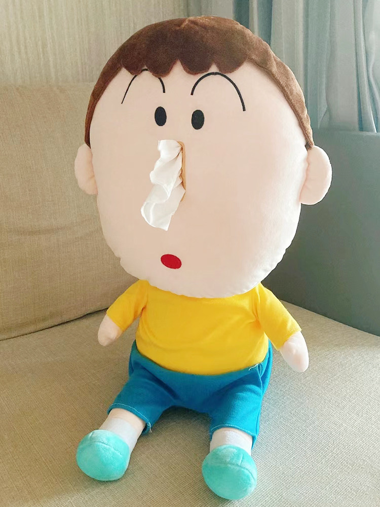 蜡笔小新玩偶搞怪万代阿呆抽纸盒 笑笑玩具毛绒布艺类玩具