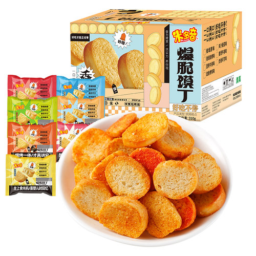 【38爆品收官日】米多奇烤馍丁馒头片休闲食品小吃零食310g - 图3