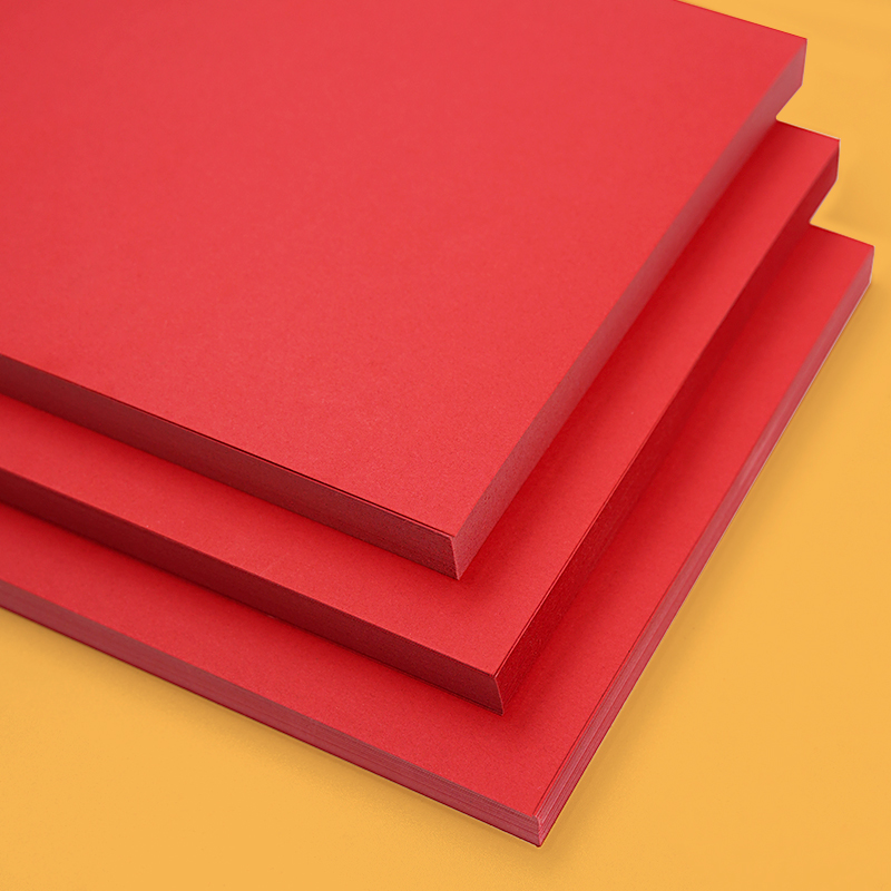 红色卡纸大张手工硬卡纸中国风剪纸材料全开红卡纸a4打印纸红纸背景纸大红色纸张折纸8k红色纸加厚a3彩色卡纸