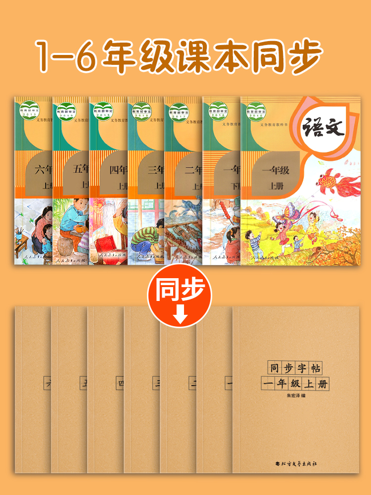 1-6年级生字组词课本同步小学生专用练字帖每日一练一二年级三四五六上册下册语文字帖笔画笔顺正楷楷书硬笔书法描红练字本人教版-图0