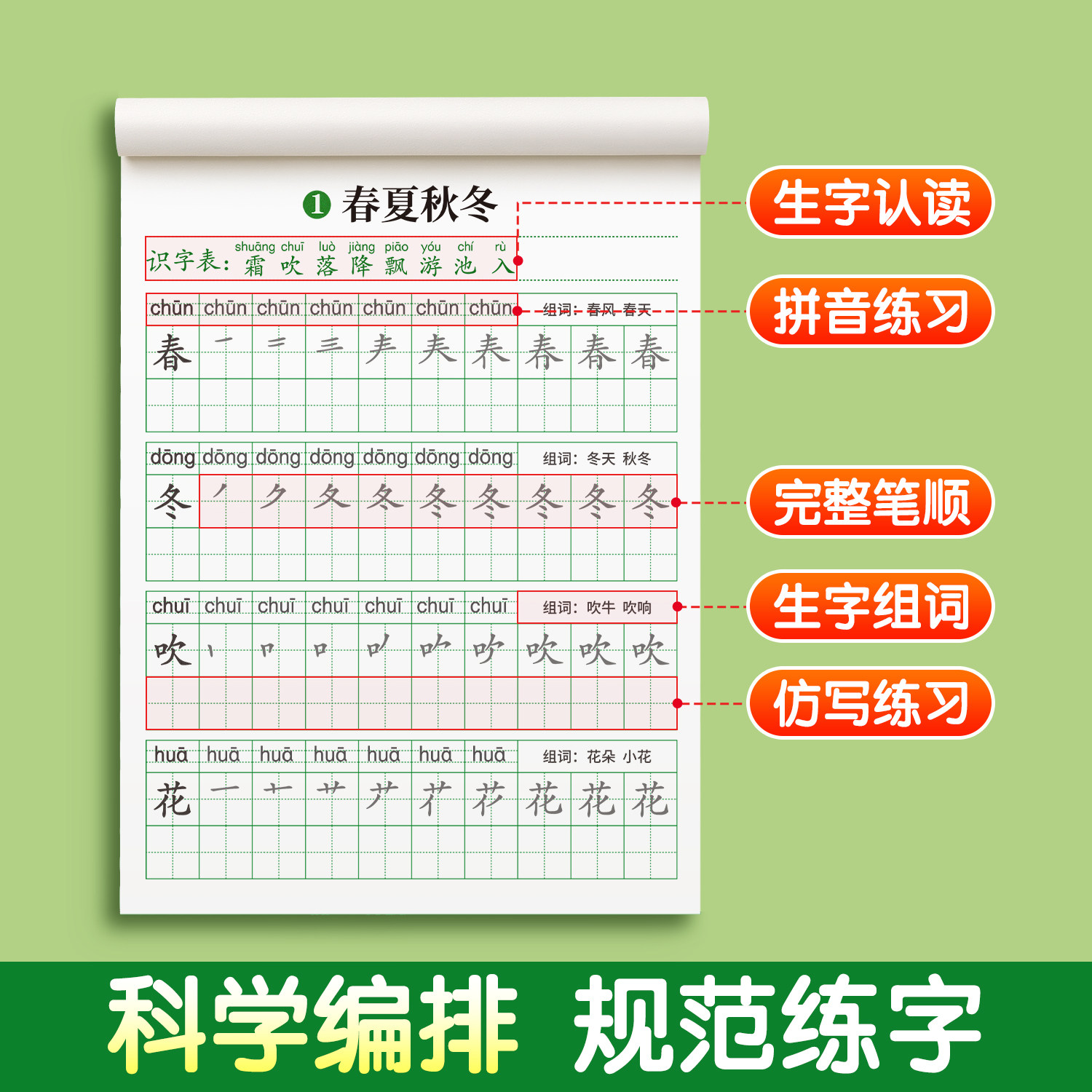 2026新版一年级二年级三字帖练字上册下册人教版语文同步字帖小学生专用课文儿童每日一练带笔画笔顺描红临练习生字硬笔书法练字本
