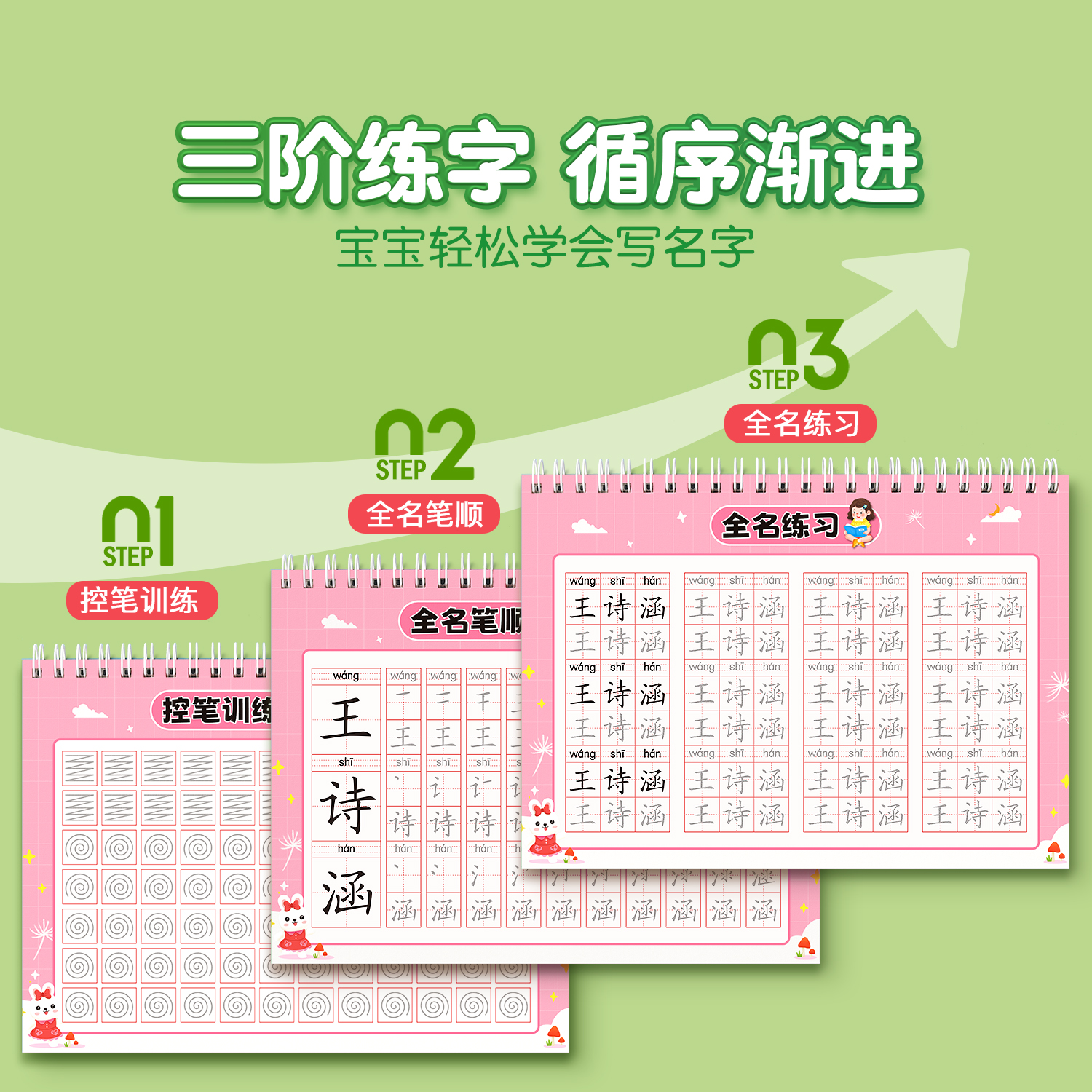 名字练字帖名字贴姓名定制描红本幼儿园练字本定做练习册学前班初学者笔画笔顺控笔训练入门宝宝专用写字练自己的字帖儿童幼小衔接 - 图2