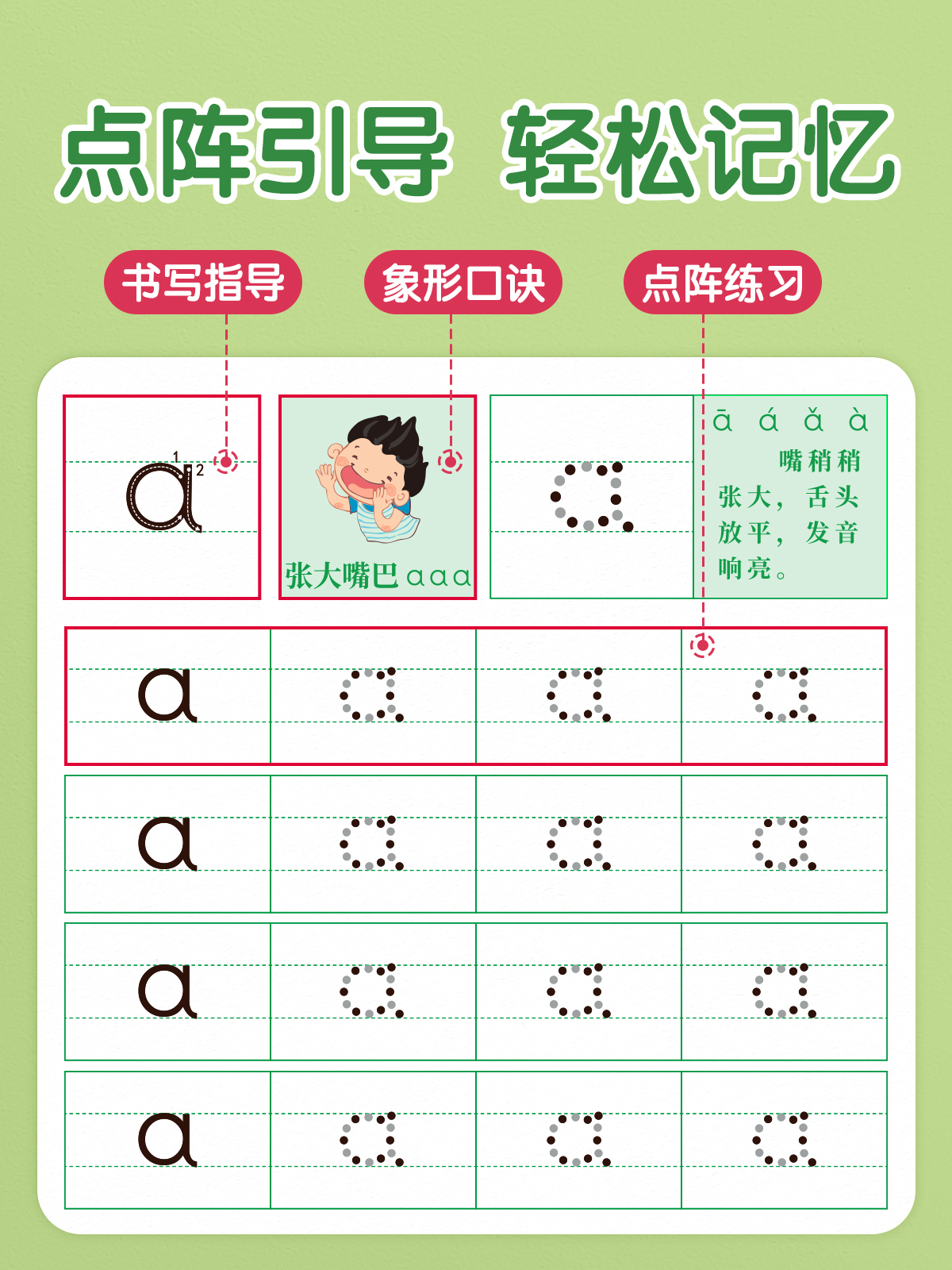 拼音练字帖幼小衔接控笔训练描红本点阵练习册全套专项拼读训练幼儿园入门每日一练教材学前班大班儿童初学者一年级学习神器练字贴-图2