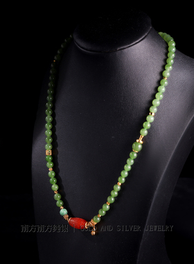 天然碧玉圆珠民族风轻奢娘娘链