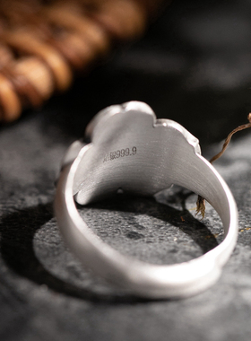 景泰蓝花朵女款戒指足银复古风