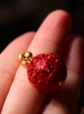 纯银朱砂球形项链锁骨链吊坠