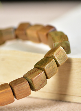 绿檀木方块手链实木佛珠手串