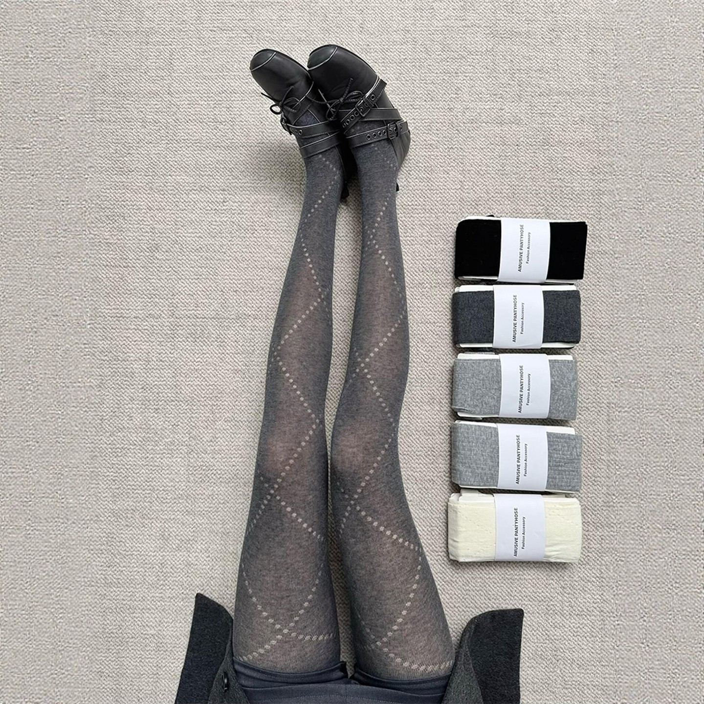 秋冬烟灰复古高级羊毛打底裤\高弹微透肉菱格连裤袜~超舒适显瘦！,淘宝优惠券,粉丝福利购,淘宝优惠卷