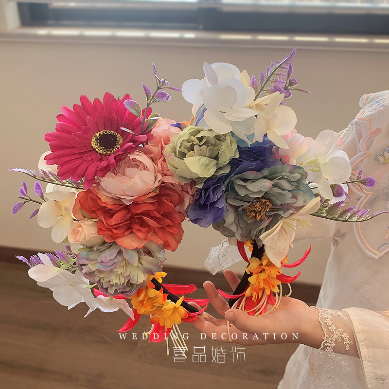 喜品新品泉州簪花发箍头饰赵丽颖同款民族风发饰汉服仿真花头饰品,淘宝优惠券,粉丝福利购,淘宝优惠卷