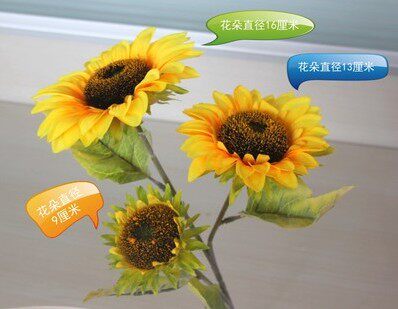 仿真黄色向日葵花单支 室内客厅商场落地摆放装饰花太阳花假花 - 图2