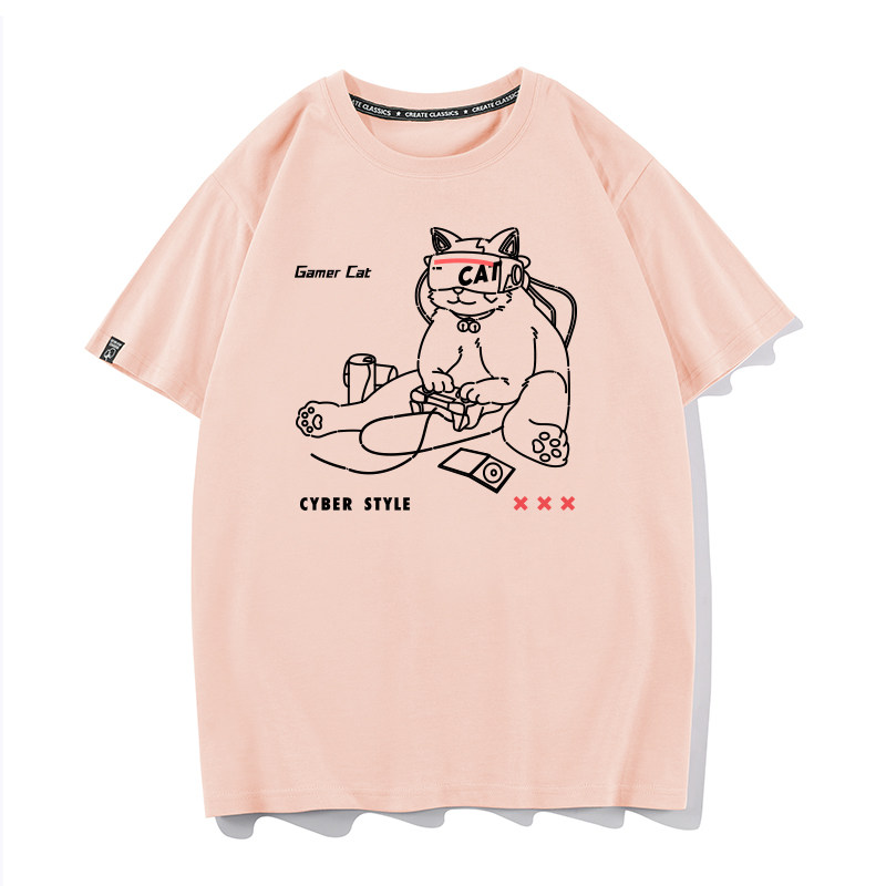 豆小萌ps5游戏漫画周边肥宅男短袖T恤男宽松cos服装电玩猫上衣服,淘宝优惠券,粉丝福利购,淘宝优惠卷