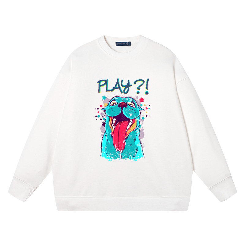 豆小萌宠物狗狗去玩吗想去玩卫衣男女圆领宽松情侣装纯棉衣服打底,淘宝优惠券,粉丝福利购,淘宝优惠卷