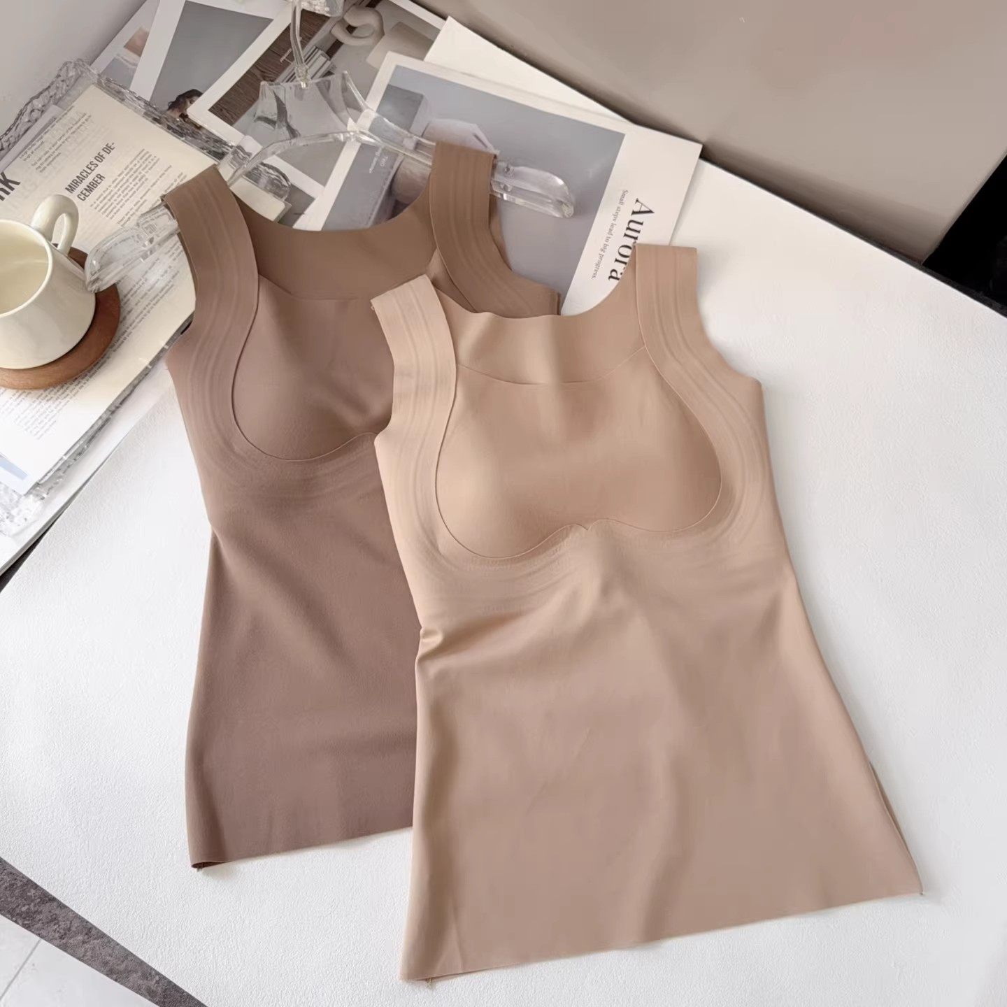 大胸显小发热无痕保暖背心女免穿内衣兔耳朵杯防下垂紧身内搭打底,淘宝优惠券,粉丝福利购,淘宝优惠卷